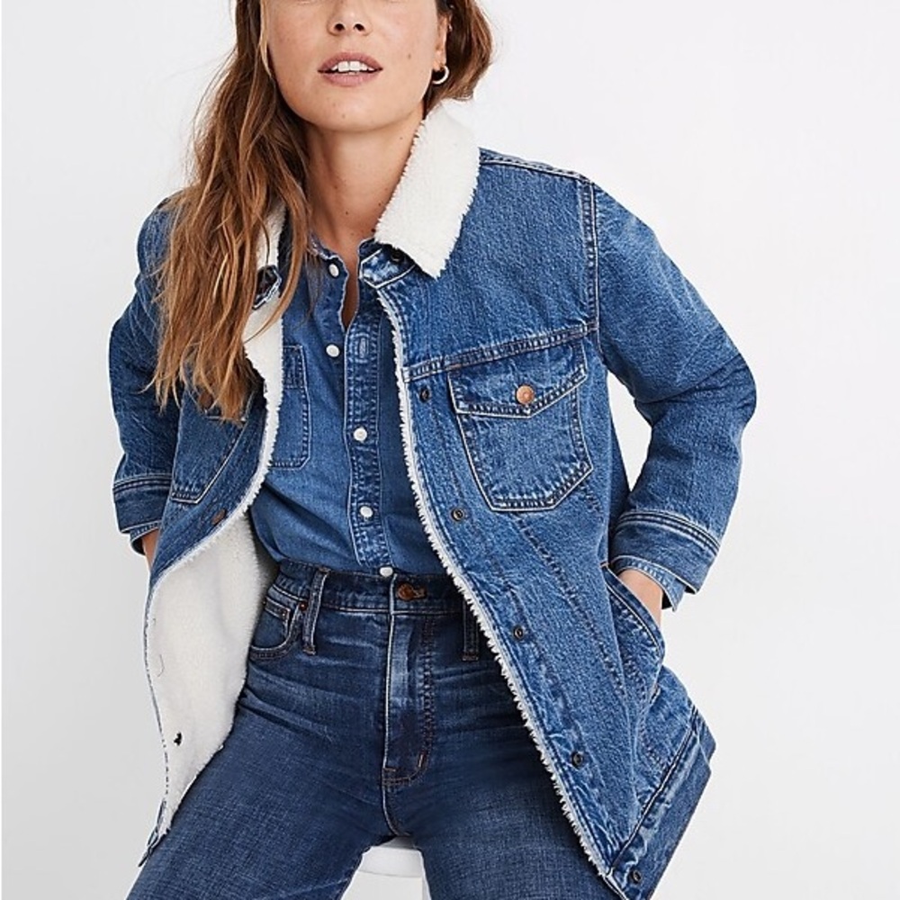 MADEWELL oversized Sherpa denim jacket